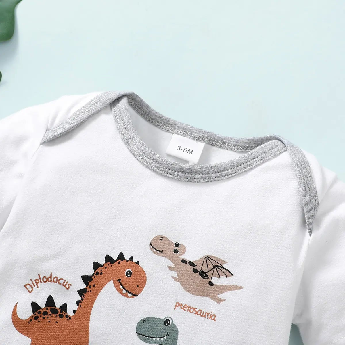 0 - 24 Months Toddler Baby Boy 2PCS Suit Set Cartoon Dinosaur Short Sleeve Bodysuit+ Shorts Fashion Cute Soft Newborn Summer Wear - MAGUSTA BEAUTY