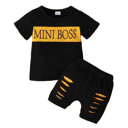 0 - 3 Years Toddler Newborn Baby Boy 2PCS Clothes Set Summer Casual Suit Letters Print Short Sleeve T-shirt + Shorts Sport Outfit - MAGUSTA BEAUTY