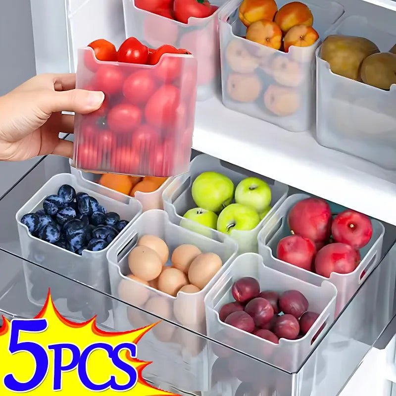 1/5PCS Refrigerator Storage Boxes Food Fresh Organizer Cold Storage Crisper Fruit Spice Food Container Boxes Home Kitchen Boxes - MAGUSTA BEAUTY