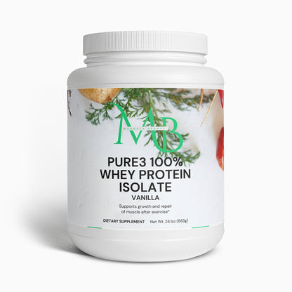 Pure3 100% Whey Protein Isolate (Vanilla) BY Magusta Beauty