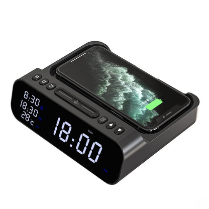 15W Three-in-one Wireless Charger Temperature Tester Multi Alarm Clock Fast Charging Mobile Phone Usb Charger Charging Station