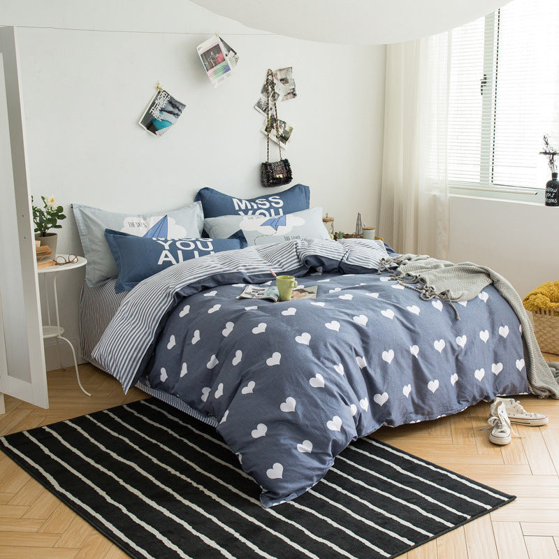 Three-piece cotton printed bed