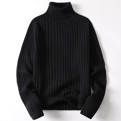 Turtleneck Sweater Men Women Ins Fashion Solid Striped Bottoming Sweater Autumn And Winter Tops Clothing