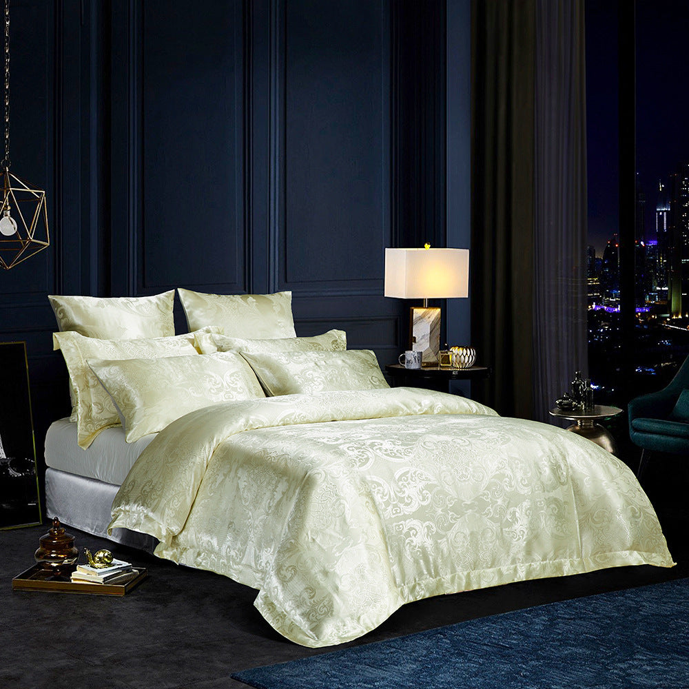 Three-piece jacquard bed