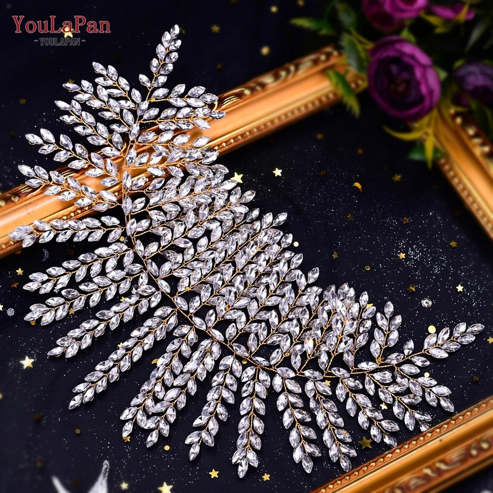 YouLaPan HP238 Bridal Crown Wedding Tiaras and Crown Bridal Tiara Luxury Hair Wedding Accessories Boho Wedding Headband Headwear