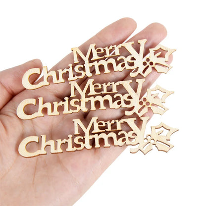 10pcs Wooden Merry Christmas Letters DIY Wood Craft Table Christmas Decorations for Home Xmas Navidad Natal New Year Party Gift