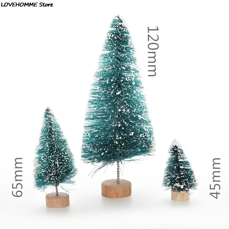 1/3/6 Pcs Miniature Christmas Tree Small Artificial Sisal Snow Landscape Architecture Trees for Christmas Crafts Tabletop Decor