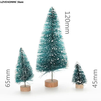 1/3/6 Pcs Miniature Christmas Tree Small Artificial Sisal Snow Landscape Architecture Trees for Christmas Crafts Tabletop Decor