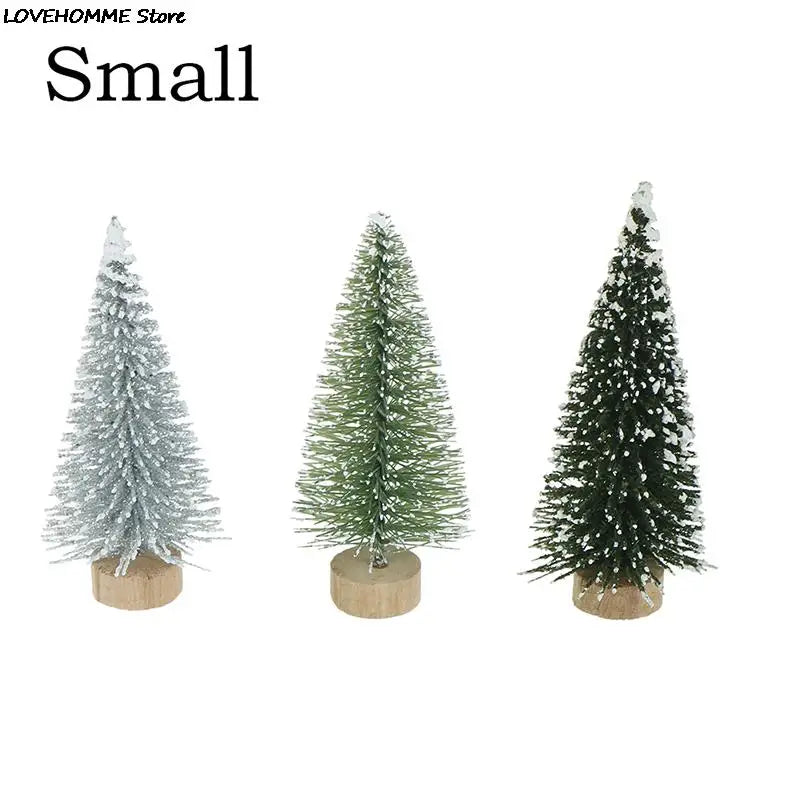 1/3/6 Pcs Miniature Christmas Tree Small Artificial Sisal Snow Landscape Architecture Trees for Christmas Crafts Tabletop Decor