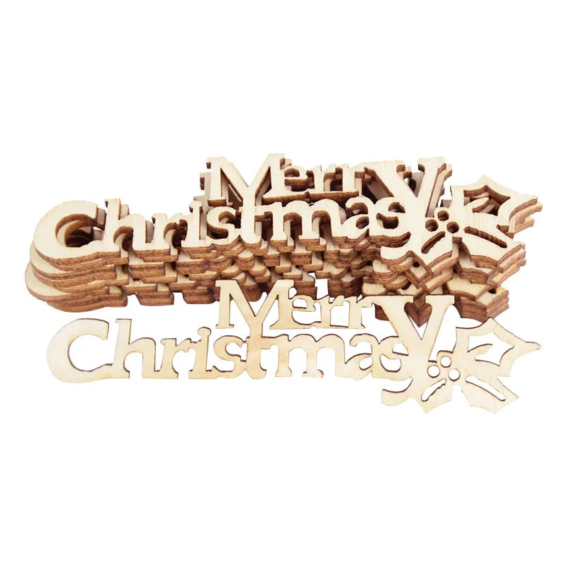 10pcs Wooden Merry Christmas Letters DIY Wood Craft Table Christmas Decorations for Home Xmas Navidad Natal New Year Party Gift