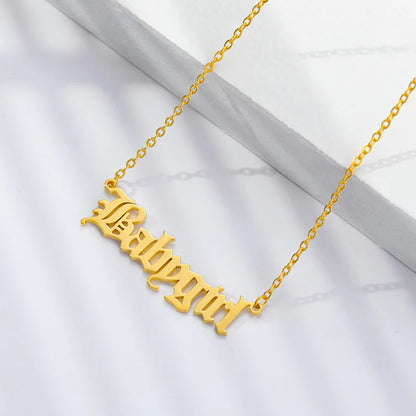 Angel Babygirl letter Pendant Necklaces For Women Stainless Steel Baby Chains Collar Choker Necklace Vintage Wedding Jewelry