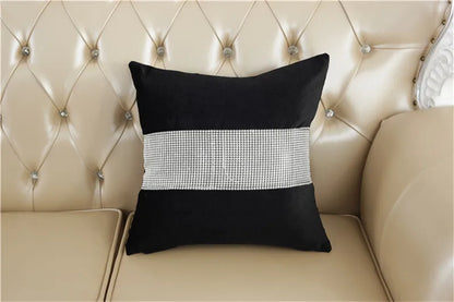 Velvet Fabric Diamond Pillow Cushion Shining Home Decor Pillow Decorative Throw Pillows 45X45cm (Only The Outer Cover)