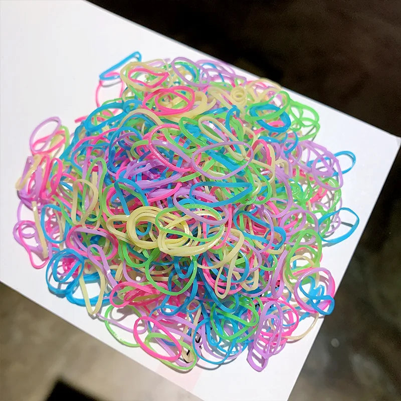 1000pcs/Pack Girls Colorful Small Disposable Rubber Bands Gum For Ponytail Holder Elastic Hair Bands Fashion Hair Accessories