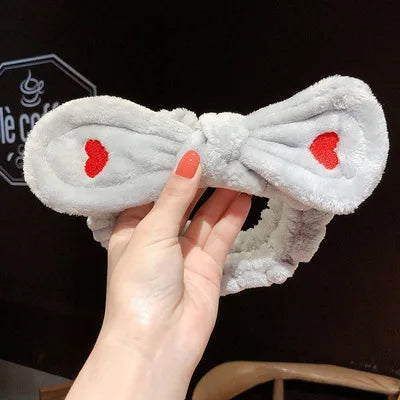 Wash Face Hair Holder Hairbands Soft Warm Coral Fleece Bow Animal Ears Headband For Women Girls Turban Fashion Hair Accessories