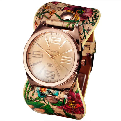 Womage Fashion Big Watches Women Bohemian Style Women Watches Leather Band Quartz Watches Ladies Watches dames horloge hodinky