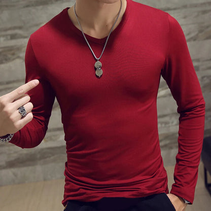 1pc Fashion Hot Sale Classic Long Sleeve T-Shirt For Men Fitness T Shirts Slim Fit Shirts Designer Solid Tees Tops