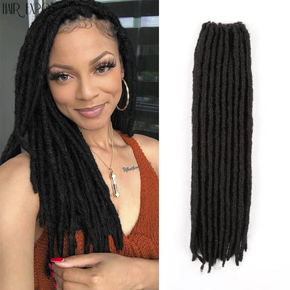 18"Synthetic Faux Locs Crochet Braids Hair Knotless Dreadlocks Straight Gypsy Locs Hair Ombre Braiding Hair Extensions For Women