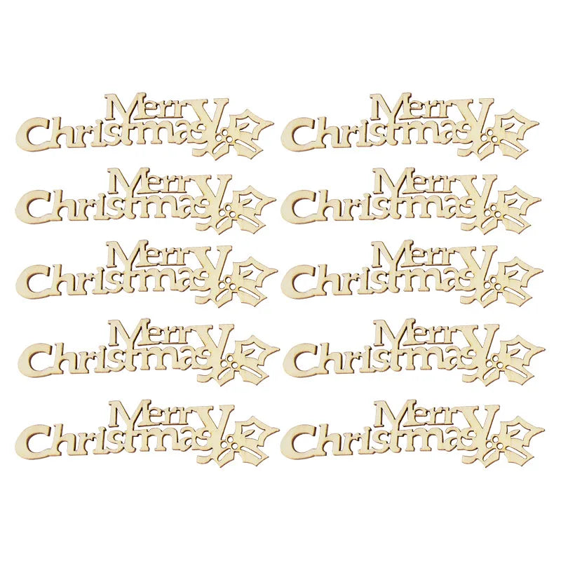 10pcs Wooden Merry Christmas Letters DIY Wood Craft Table Christmas Decorations for Home Xmas Navidad Natal New Year Party Gift