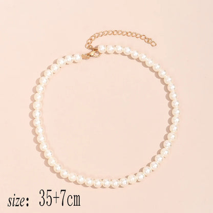 YWZIXLN 2021 Trend Elegant Jewelry Wedding Big Pearl Necklace For Women Fashion White Imitation Pearl Choker Necklace N0179 - MAGUSTA BEAUTY