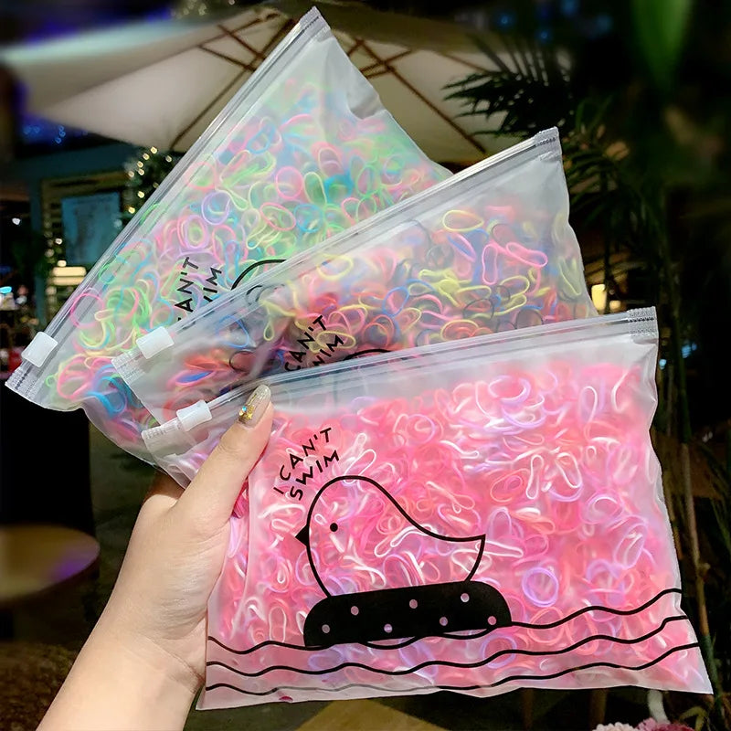 1000pcs/Pack Girls Colorful Small Disposable Rubber Bands Gum For Ponytail Holder Elastic Hair Bands Fashion Hair Accessories