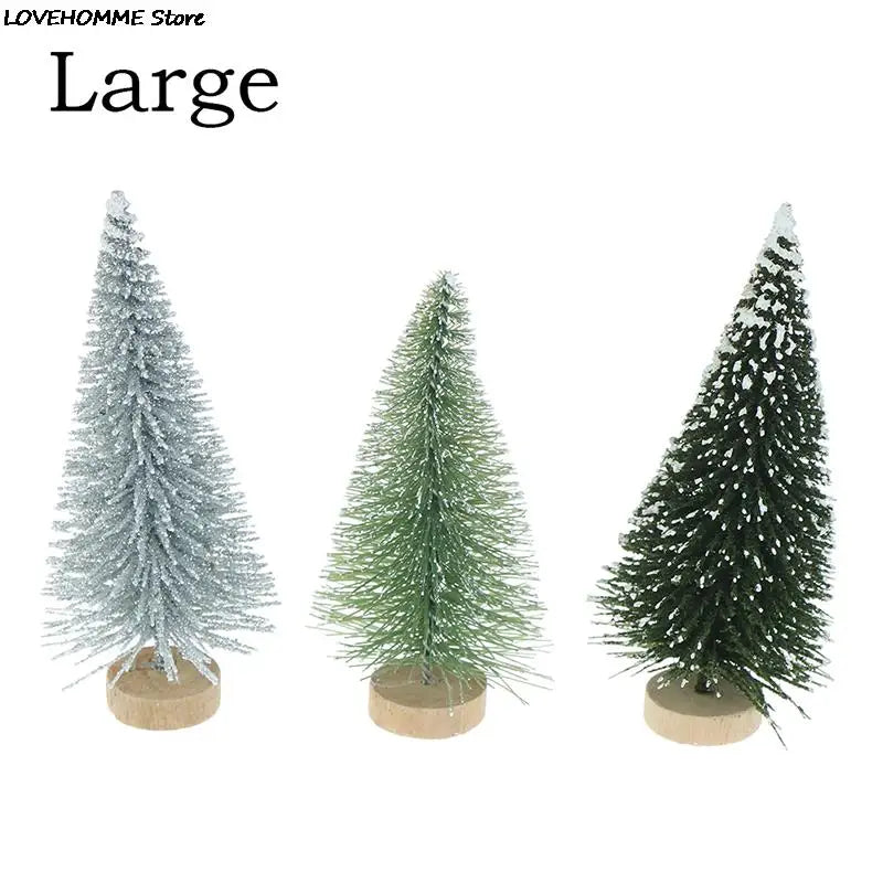 1/3/6 Pcs Miniature Christmas Tree Small Artificial Sisal Snow Landscape Architecture Trees for Christmas Crafts Tabletop Decor