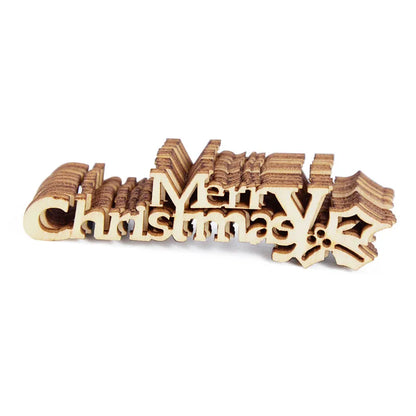 10pcs Wooden Merry Christmas Letters DIY Wood Craft Table Christmas Decorations for Home Xmas Navidad Natal New Year Party Gift