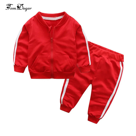 2018 Autumn Fashion baby girl clothes cotton long sleeve solid zipper jacket+pants 2pcs bebes tracksuit baby boy clothing set - MAGUSTA BEAUTY