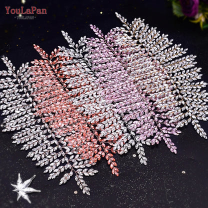 YouLaPan HP238 Bridal Crown Wedding Tiaras and Crown Bridal Tiara Luxury Hair Wedding Accessories Boho Wedding Headband Headwear