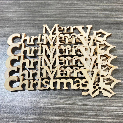 10pcs Wooden Merry Christmas Letters DIY Wood Craft Table Christmas Decorations for Home Xmas Navidad Natal New Year Party Gift