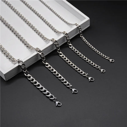 2021 Classic Men Necklace Width 3 To 7 MM Stainless Steel Long Necklace For Men Women Chain Jewelry