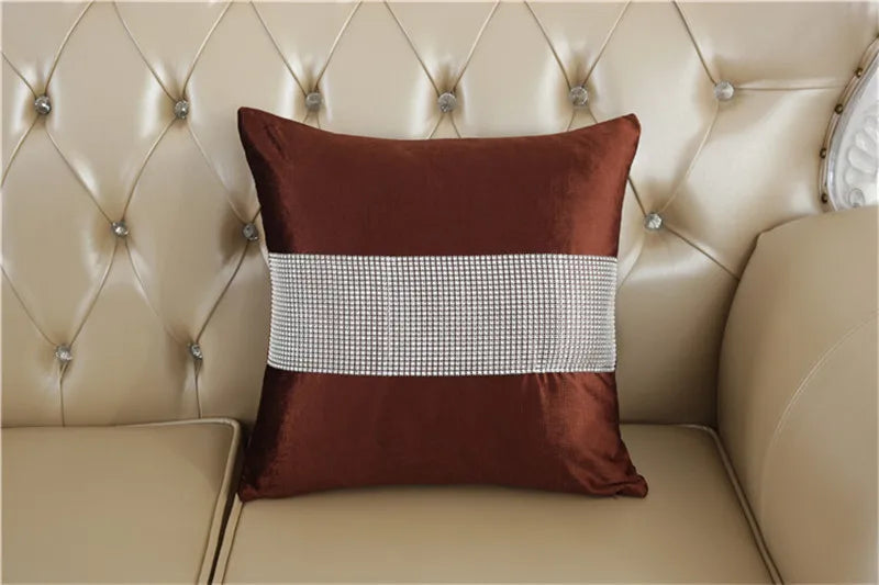 Velvet Fabric Diamond Pillow Cushion Shining Home Decor Pillow Decorative Throw Pillows 45X45cm (Only The Outer Cover)