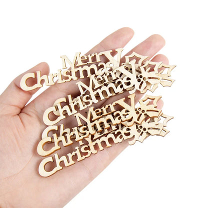 10pcs Wooden Merry Christmas Letters DIY Wood Craft Table Christmas Decorations for Home Xmas Navidad Natal New Year Party Gift