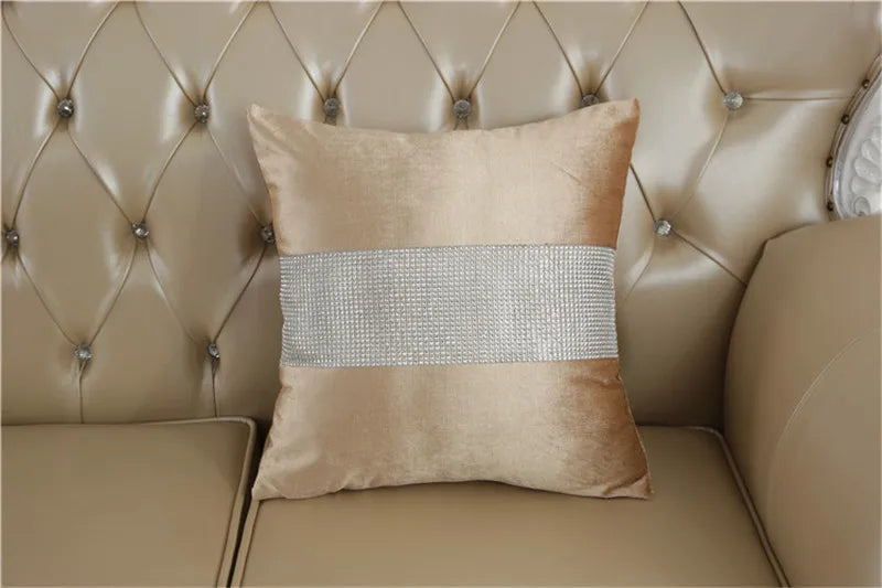 Velvet Fabric Diamond Pillow Cushion Shining Home Decor Pillow Decorative Throw Pillows 45X45cm (Only The Outer Cover)