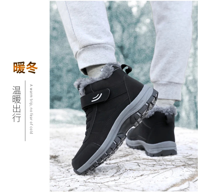 Winter Women Snow Boots Warm Plus Velvet Men Cotton Shoes Windproof Women's Boots Comfortable Casual Shoes Non-slip Hiking Boots