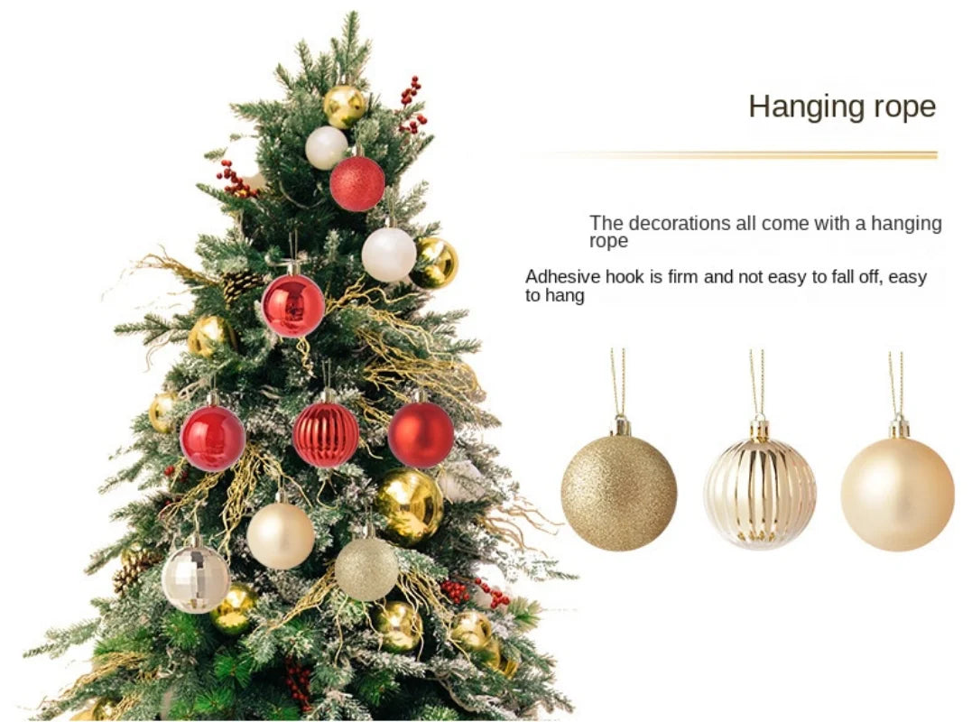 1Box 24/36pcs Christmas Ball Christmas Tree Ornament Hanging Pendent Xmas Decoration 2023 Christmas Ornaments Navidad Gifts 2024