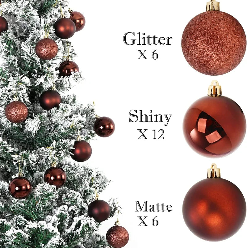 1Box 24/36pcs Christmas Ball Christmas Tree Ornament Hanging Pendent Xmas Decoration 2023 Christmas Ornaments Navidad Gifts 2024