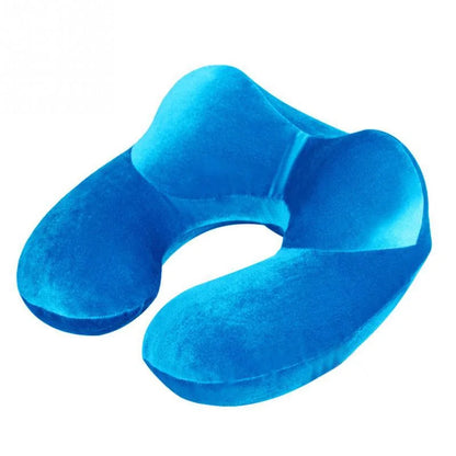 U-Shape Travel Pillow for Airplane Inflatable Neck Pillow Travel Accessories Comfortable Pillow for Sleep Home Textile Blue