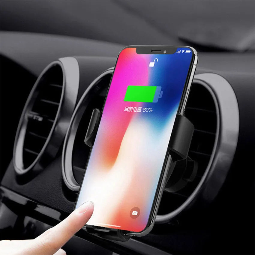 15W Wireless Car Charger Mount Air Vent Mobile Phone Holder Stand Fast Charging Station For iPhone 14 13 12 11 X Xiaomi Samsung