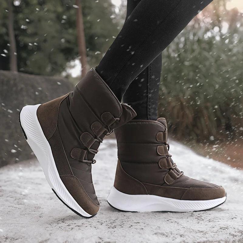 Women Boots Winter White Snow Boot Short Style Upper Non-slip Quality Plush Botas  Invierno platform shoes  botas mujer 2020 - MAGUSTA BEAUTY