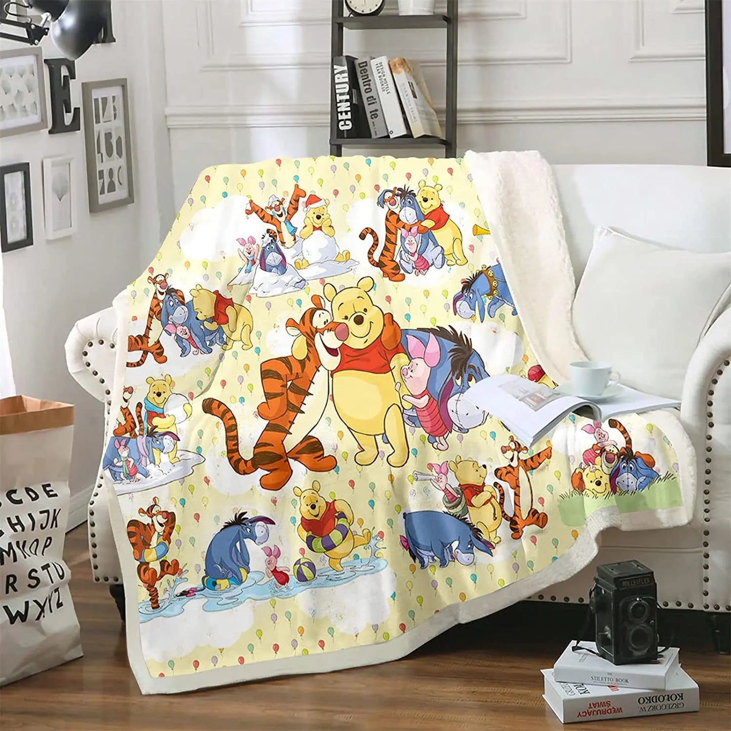 Winnie The Pooh Anime Blanket Furry 100% Polyester Printed Winter Bed Fleece Blankets Baby Plush And Throws