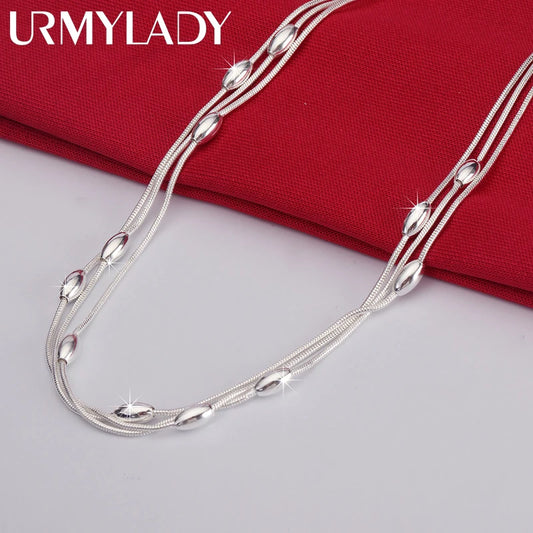 URMYLADY 925 sterling silver Charms beads Necklace for women luxury fashion party wedding accessories Jewelry Christmas gifts