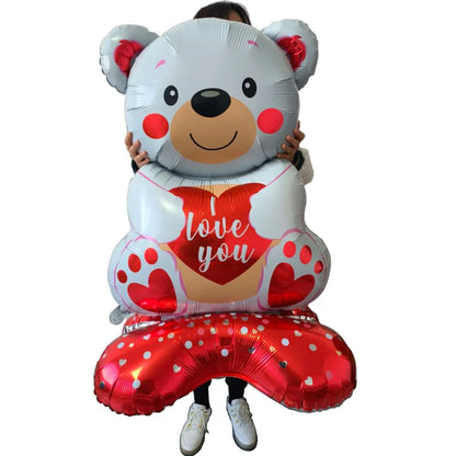 Valentine's Day Birthday Party Balloon Huge Love Heart Bear Shape Balloon Teddy Balloon for Wedding Baby Shower Valentine's Day