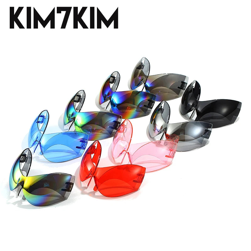 Y2k Oversized Sports Sunglasses Women 2000's Wrap Around Shield Goggle Men 2024 Luxury Brand Trends Punk Sun Glasses Male Oculos