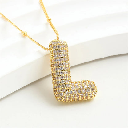 Vintage Stainless Steel Golden letter pendant A-Z Alphabet Initial Necklace for Women  Box Chain Collar Jewelry Gift