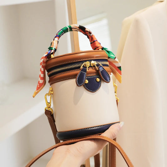 Bucket bag female new 2023 fashion cross-body niche cylinder one-shoulder portable