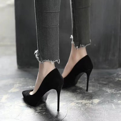 Women Shoes 2023 New Women Pumps Suede High Heels Shoes Fashion Office Shoes Stiletto Party Shoes Female Comfort Women Heels