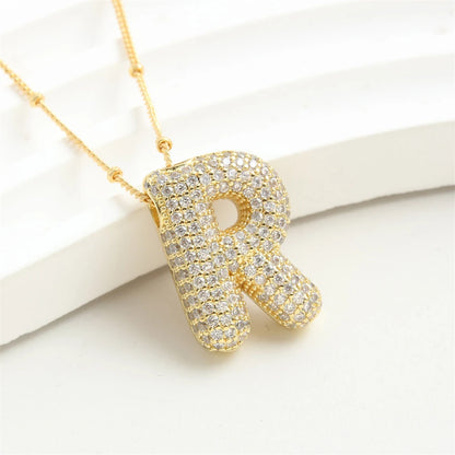 Vintage Stainless Steel Golden letter pendant A-Z Alphabet Initial Necklace for Women  Box Chain Collar Jewelry Gift