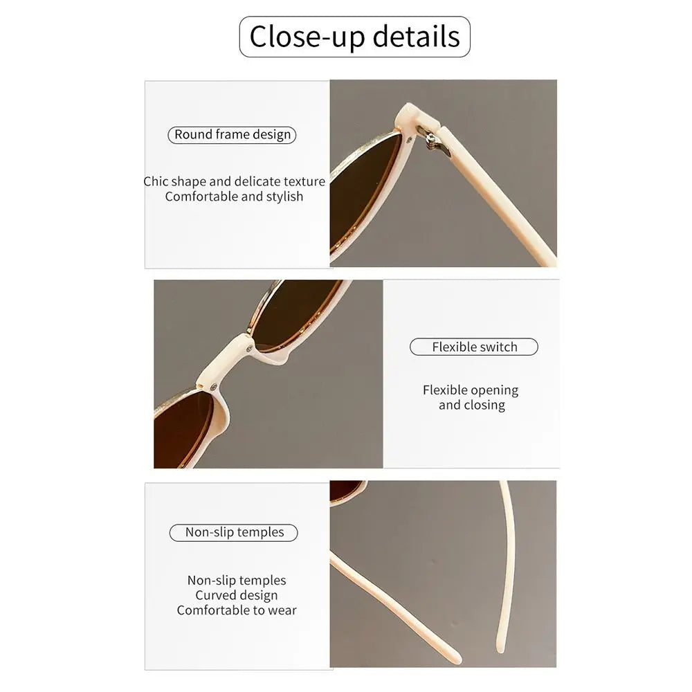 2024 New Retro Small Half Frame Sunglasses Women Cat Eye Trendy Vintage Modern Eyewear Fashion Luxury Cycling Sun Glasses