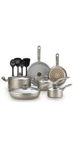 Ultimate Hard Anodized Nonstick Cookware Set 12 Piece, Oven Broiler Safe 600F, Kitchen Cooking Set w/ Fry Pans, Saucepans,