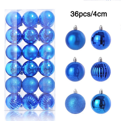 1Box 24/36pcs Christmas Ball Christmas Tree Ornament Hanging Pendent Xmas Decoration 2023 Christmas Ornaments Navidad Gifts 2024